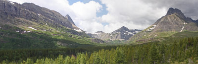 View from Many Glaciers Road. Glacier National Park.