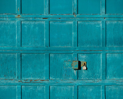 Blue Door with Lock