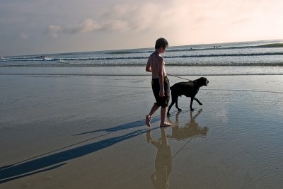Boy and Dog and Shadows