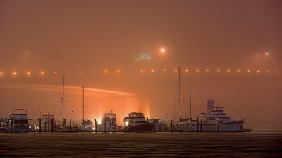 River City Marina in Fog