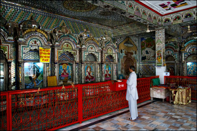 Praying in the Narayan Temple