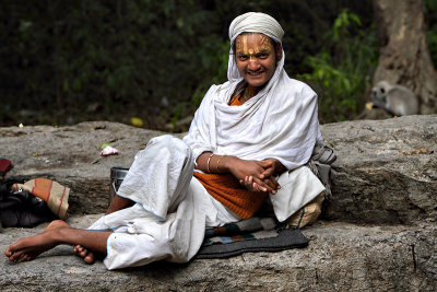 Sadhu on the rocks