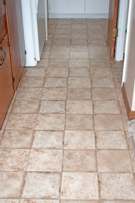 New Floor in Kitchen - Looking toward Laundry Room