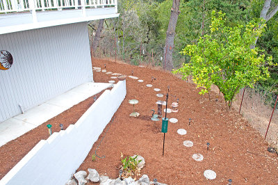 New Retaining Wall and Peek of Old Fountain