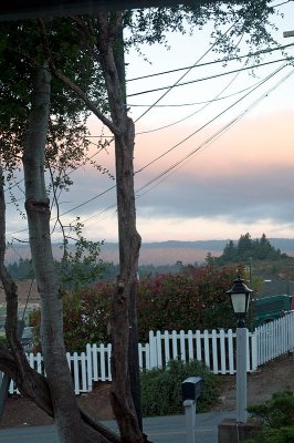 Sunset looking from the Living Room - New Pole Lamp