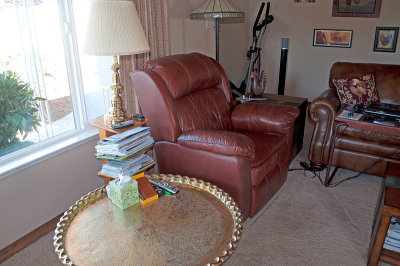 Old Chair and  Brass Tray Table