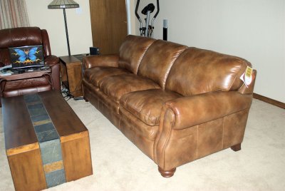 New Couch and New Table with Slate Inlays