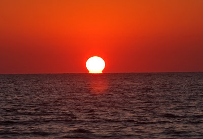 Sun Looks Stuck On The Ocean
