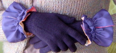 Purple/Batik-Faced Glove Cuffs - as worn