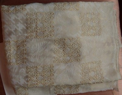 Embroidered Jacquard Silk