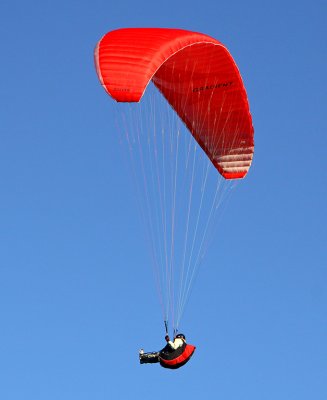 Blue Sky  Red Paraglider*Credit*