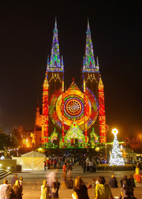 St Marys Cathedral - Christmas Lights 1