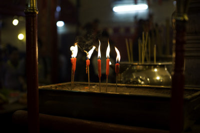 Candles in the Man Mo Temple
