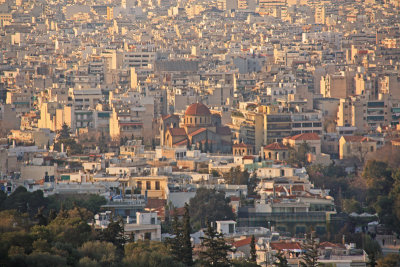 Looking north over Athens from the Filopappos Hill