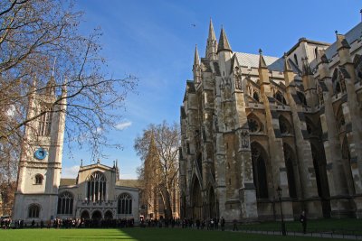 St Margaret's Church and the side of Westminster Abbey
