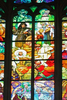 Mucha Stained Glass Window, St Vitus Church