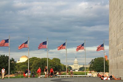 The Washington Monument, and the Capitol across the Mall