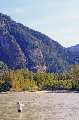 Fishing on the Fraser River near Hope, BC