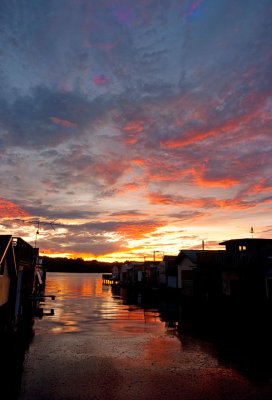 Canandaigua Boathouses at Sunset