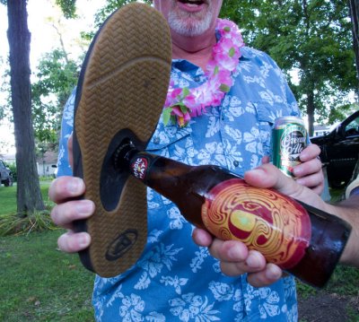 Only Jack would have a sandal with a bottle opener on the sole!
