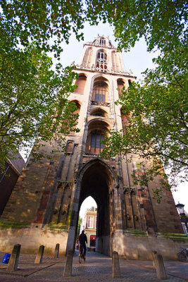 Cathedral tower seen from bottom