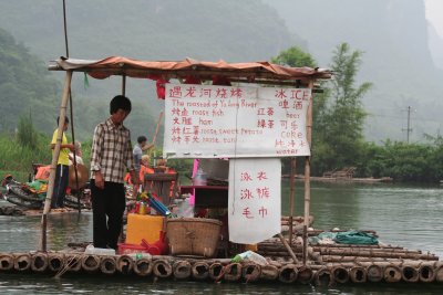 Selling food and drinks at YuLong River
