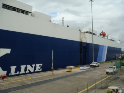 Auto Transport ship in Miraflores Lock