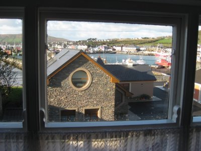 View from upstairs window at Cois Cuain house - Dingle harbor