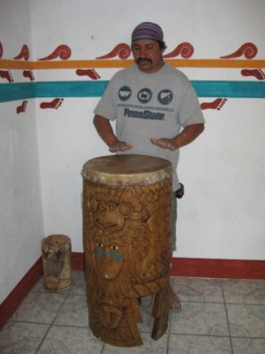 Luis makes ancient drums and instruments