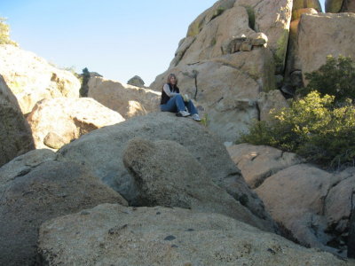 J on a rock
