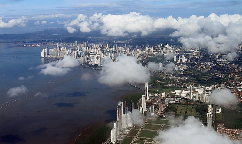 Panama City from the Clouds