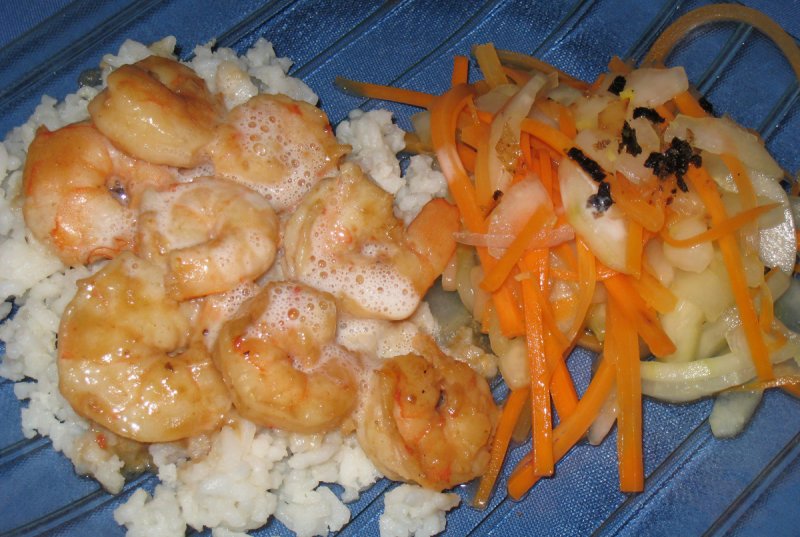 Palm Sugar. Coconut Glazed Prawns