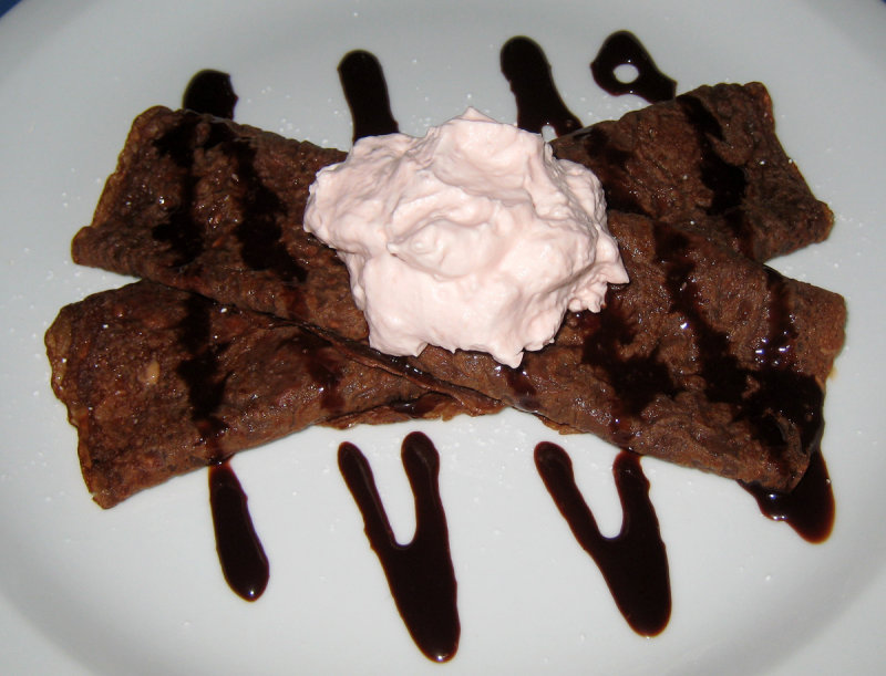 Chocolate Mouse Crepes with Strawberry Chantilly
