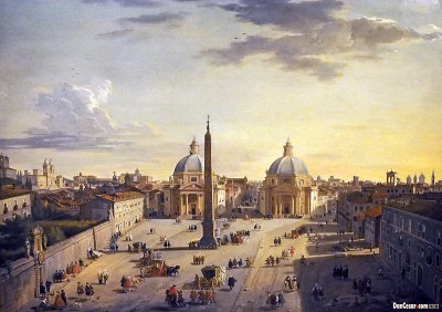 View of the  Piazza del Popolo, Rome, 1741