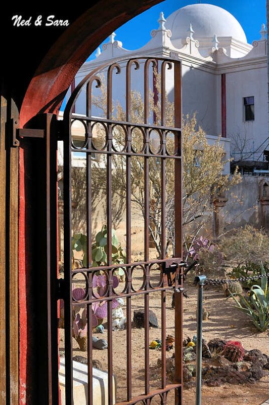 garden at  Mission San Javier del Bac