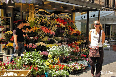 strolling by a flower shop