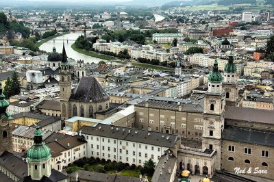 Salzburg city view from Hohensalzburg fortress