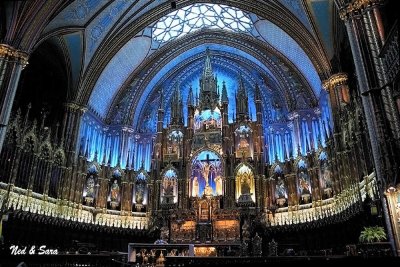 most unusual blue lighting - Notre Dame Basilica