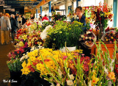 flower vendor in the marketplace