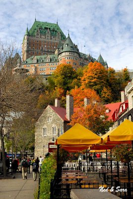 view up the hill in old Quebec