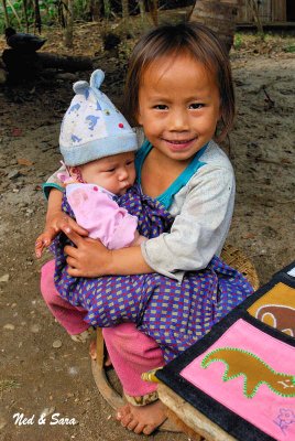 young Hmong girl  and her brother