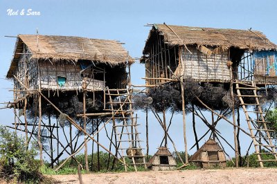 stilt houses and  fish traps