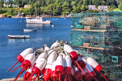 lobster trap floats - Penobscot Bay