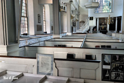 box pews in Old  North Church - Boston