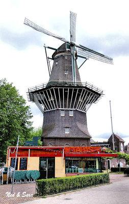 windmill in the  heart of Amsterdam