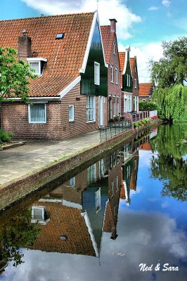 canal reflection  in Volendam
