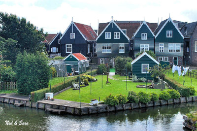 neat row of  houses in the village of Marken