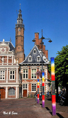 colorful plaza  in Haarlem