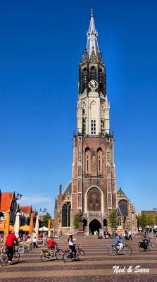 Nieuwe  Kerk overlooking market square in Delft