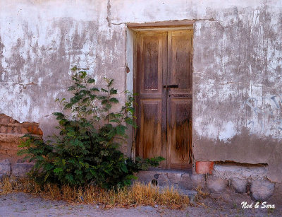 weathered wall  and doorway
